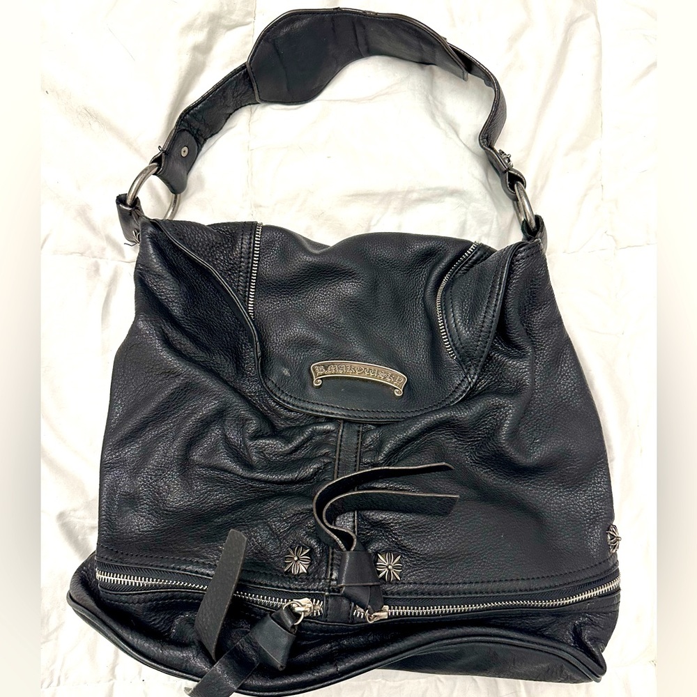 B. Makowsky Black Leather Purse Bag Shoulder Bag